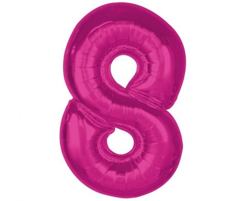 Balon foliowy Godan Smart cyfra 8, różowa, 92 cm (CH-S9R8) Balon foliowy Godan Smart cyfra 8, różowa, 92 cm (CH-S9R8)
