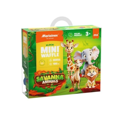 Klocki konstrukcyjne Marioinex Mini Waffle 100el Animals Sawanna (5903033907085) Klocki konstrukcyjne Marioinex Mini Waffle 100el Animals Sawanna (5903033907085)
