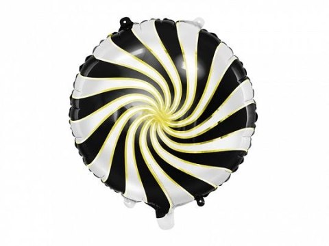 Balon foliowy Partydeco Cukierek, 35cm, czarny 14cal (FB20M-010)