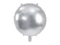 Balon foliowy Partydeco okrągły Pastylka srebrny 18cal (FB176-018)