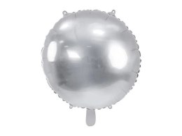 Balon foliowy Partydeco okrągły Pastylka srebrny 18cal (FB176-018)