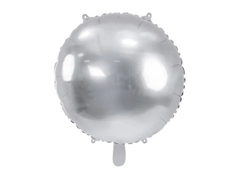 Balon foliowy Partydeco okrągły Pastylka srebrny 18cal (FB176-018) Balon foliowy Partydeco okrągły Pastylka srebrny 18cal (FB176-018)