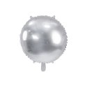 Balon foliowy Partydeco okrągły Pastylka srebrny 18cal (FB176-018)