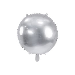 Balon foliowy Partydeco okrągły Pastylka srebrny 18cal (FB176-018)
