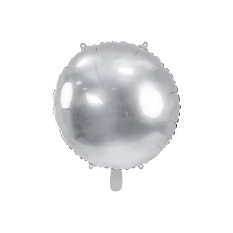 Balon foliowy Partydeco okrągły Pastylka srebrny 18cal (FB176-018) Balon foliowy Partydeco okrągły Pastylka srebrny 18cal (FB176-018)