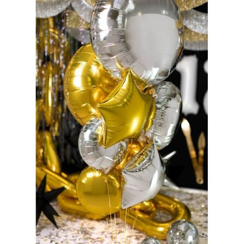 Balon foliowy Partydeco okrągły Pastylka srebrny 18cal (FB176-018) Balon foliowy Partydeco okrągły Pastylka srebrny 18cal (FB176-018)