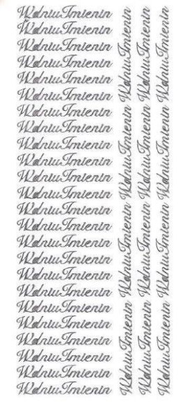 Naklejka (nalepka) Farro W dniu imienin srebrne (067)