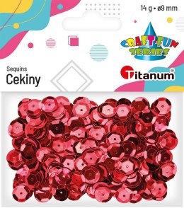 Cekiny Titanum Craft-Fun Series okrągłe 9mm czerwone 14g (268300)