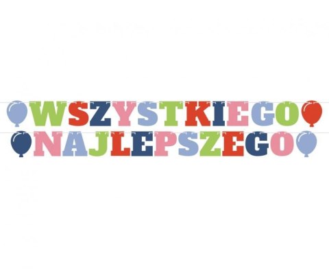 Girlanda Godan Wszystkiego Najlepszego, 4 baloniki, 2x300 cm (PF-GWN4) Girlanda Godan Wszystkiego Najlepszego, 4 baloniki, 2x300 cm (PF-GWN4)