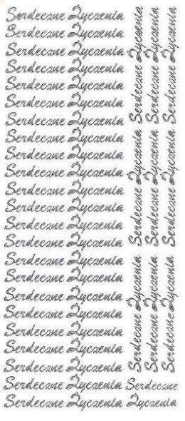 Naklejka (nalepka) Farro Serdeczne życzenia srebrne (002)