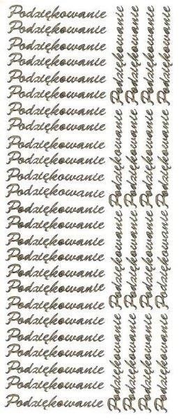 Naklejka (nalepka) Farro podziękowanie złote (084)