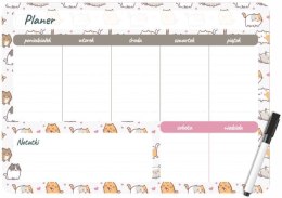 Podkład na biurko Biurfol KITTENS PLANER MAGNETYCZNY TYGODNIOWY mix PVC PCW [mm:] 350x250 (PM-02-35)