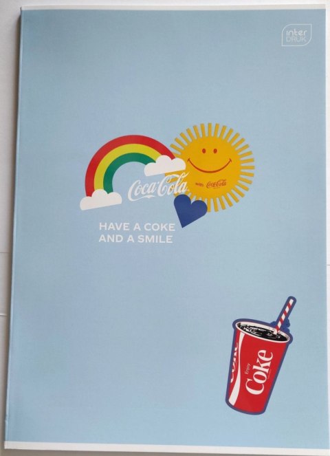 Zeszyt Interdruk COCA COLA MAT+UV A5 32k. 70g trzy linie