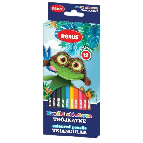 Kredki ołówkowe Rexus Teens trójkątne 12 kol. Rexus Kredki ołówkowe Rexus Teens trójkątne 12 kol. Rexus