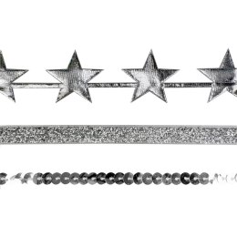 Tasiemka Satin Gold SILVER srebrna Interdruk (3x1m)