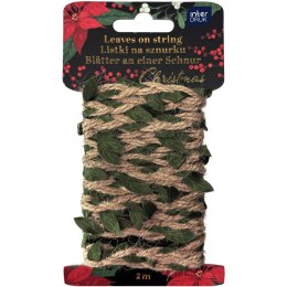 Guziki CHRISTMAS na naturalnym sznurku mix Interdruk