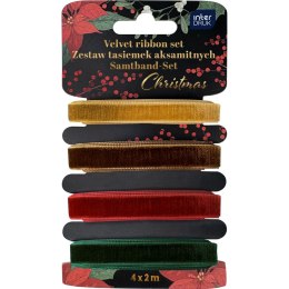 Tasiemka CHRISTMAS AKSAMITNA mix Interdruk (4X2M)