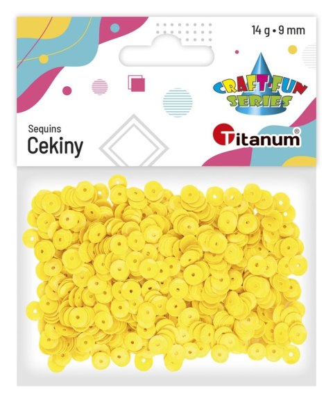 Cekiny Titanum Craft-Fun Series okrągłe żółte 14g (LO60) Cekiny Titanum Craft-Fun Series okrągłe żółte 14g (LO60)