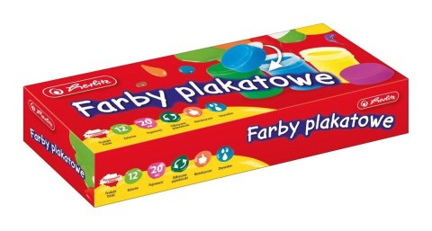 Farby plakatowe Herlitz kolor: mix 20ml 12 kolor. (9560467)