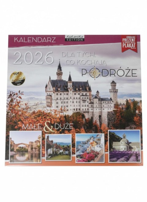 Kalendarz ścienny classic Q Podróże 300mm x 300mm Kukartka