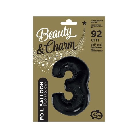 Balon foliowy Godan cyfra 3 CZARNA 45cal (FG-C85CZ3) Balon foliowy Godan cyfra 3 CZARNA 45cal (FG-C85CZ3)