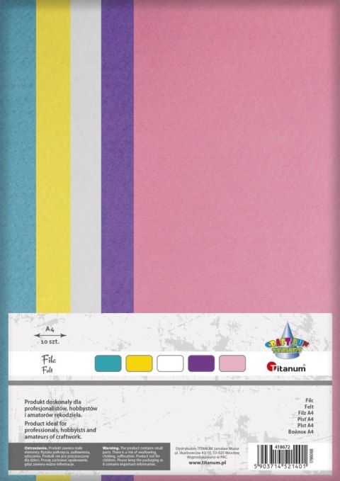 Filc Titanum Craft-Fun Series unicorn kolor A4 kolor: mix 10 ark. (179906B) Filc Titanum Craft-Fun Series unicorn kolor A4 kolor: mix 10 ark. (179906B)