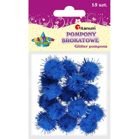 Pompony Titanum Craft-Fun Series brokatowe chabrowy 15 szt (338548) Pompony Titanum Craft-Fun Series brokatowe chabrowy 15 szt (338548)
