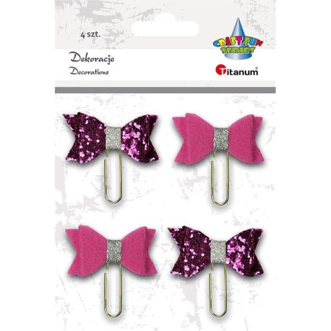 Spinacz okrągły Titanum Craft-Fun Series z kokardą 32mm 4 szt (DIY19-14) Spinacz okrągły Titanum Craft-Fun Series z kokardą 32mm 4 szt (DIY19-14)
