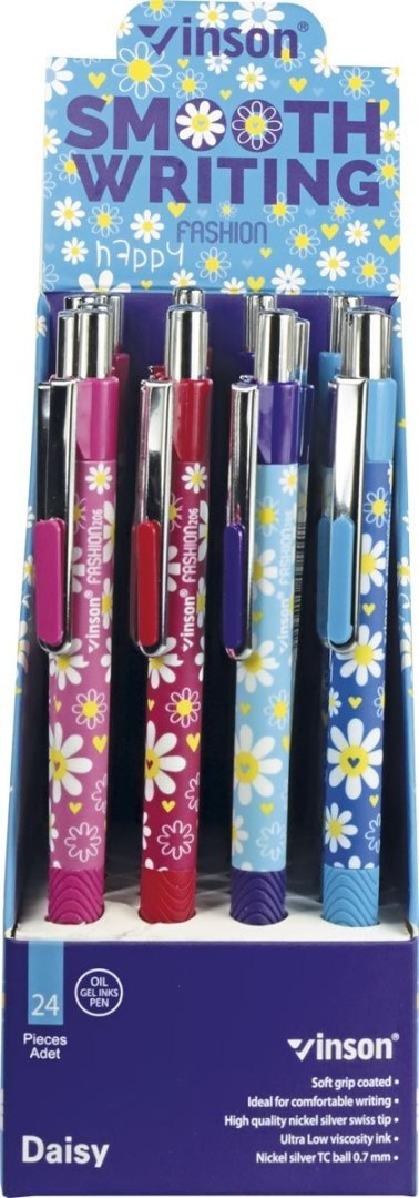 Długopis olejowy Vinson daisy 206 niebieski 0,7mm Długopis olejowy Vinson daisy 206 niebieski 0,7mm