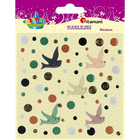Naklejka (nalepka) Craft-Fun Series ptaki, kropki Titanum (1914)