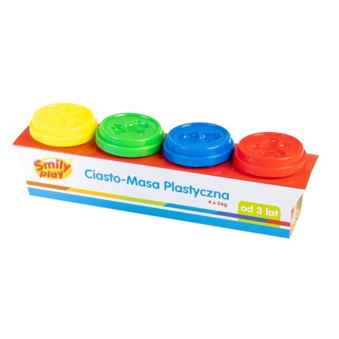 Plastelina 4 kol. 4 tuby ciasto-masa mix 56g Smily Play (SP83347)