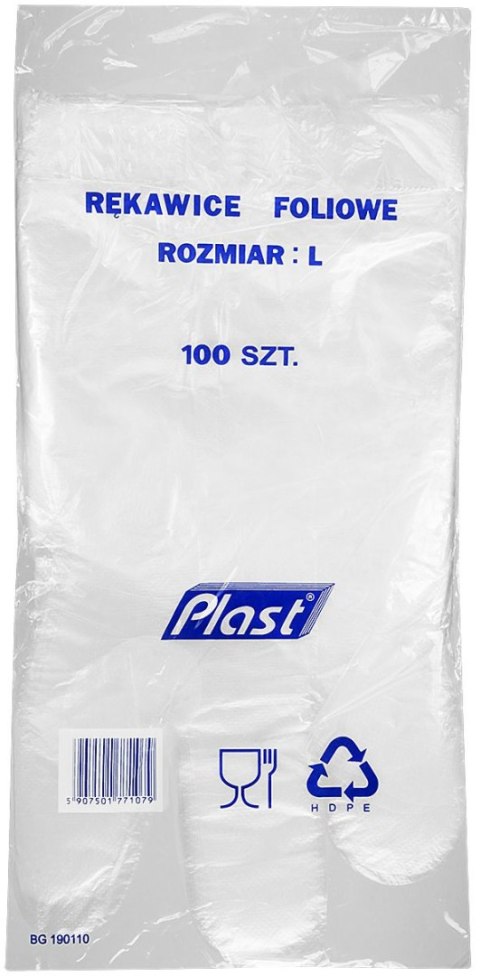 Rękawiczki jednorazowe L 100 szt Plast Rękawiczki jednorazowe L 100 szt Plast