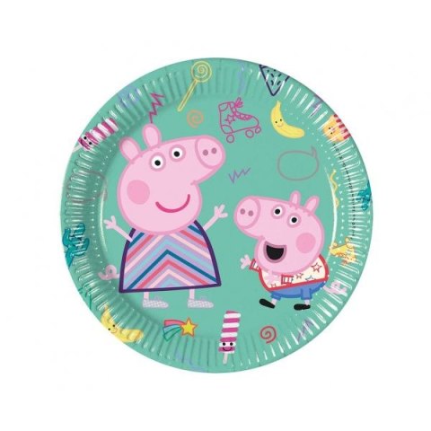 Talerz jednorazowy Godan Peppa Pig papier śr. 200mm 8 szt (93488)