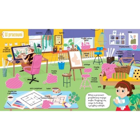 Książeczka edukacyjna Aksjomat Album z naklejkami. Mała projektantka. Wyjątkowe wnętrza Książeczka edukacyjna Aksjomat Album z naklejkami. Mała projektantka. Wyjątkowe wnętrza