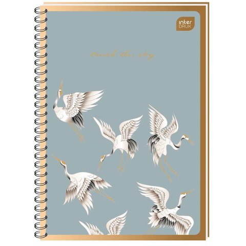 Kołozeszyt (kołonotatnik) Metalic Satin Gold A6 80k. 70g krata Interdruk (KOŁOZA680MSG)