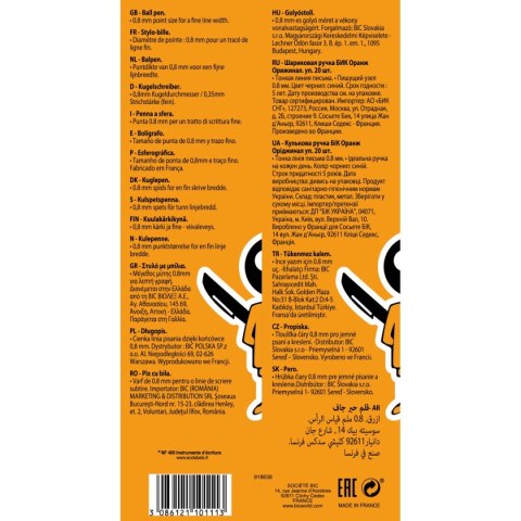 Długopis Orange wkład niebieski 0,3mm Bic (8099231)