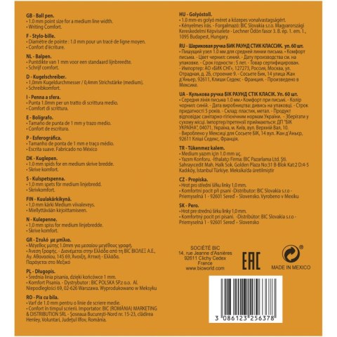 Długopis olejowy Round Stic wkład niebieski 0,4mm Bic (921403) Długopis olejowy Round Stic wkład niebieski 0,4mm Bic (921403)