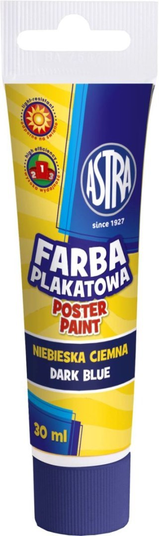 Farby plakatowe Astra kolor: niebieski ciemny 30ml 1 kolor. Farby plakatowe Astra kolor: niebieski ciemny 30ml 1 kolor.