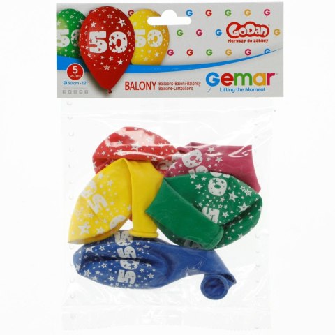 Balon gumowy Godan Z NADRUKIEM 5 szt mix 12cal (GS110/50) Balon gumowy Godan Z NADRUKIEM 5 szt mix 12cal (GS110/50)
