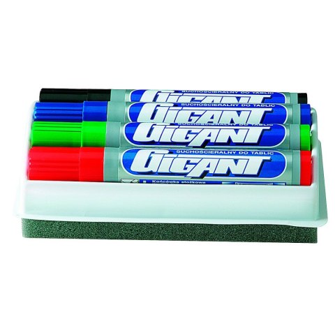 Marker suchościeralny + gąbka GIGANT mix 1,5-2,5mm okrągła końcówka Kamet (K-1113)