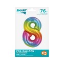 Balon foliowy Godan Smart cyfra 8 tęcza 76cm (CH-STC8)