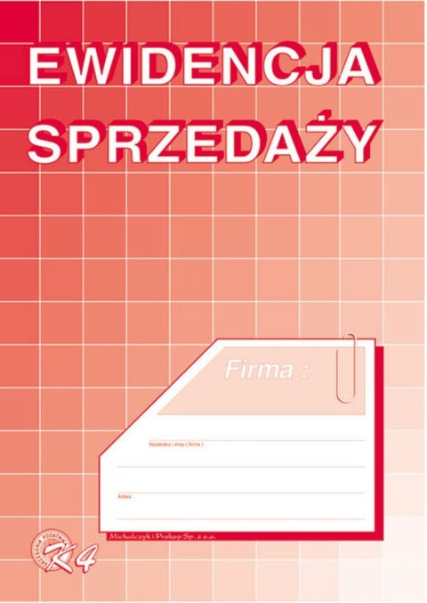 Druk offsetowy Ewidencja sprzedaży A5 32k. Michalczyk i Prokop (K-4) Druk offsetowy Ewidencja sprzedaży A5 32k. Michalczyk i Prokop (K-4)