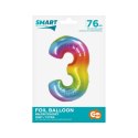 Balon foliowy Godan Smart cyfra 3 tęcza 76cm (CH-STC3)