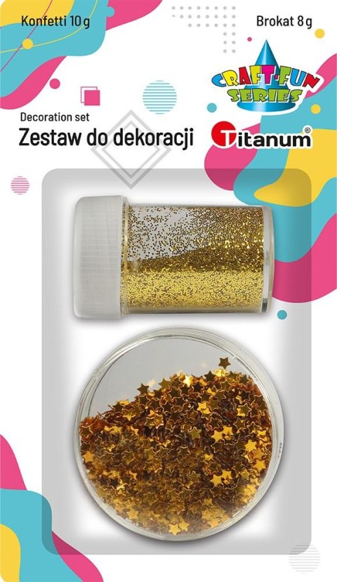 Zestaw brokat + konfetti Titanum Craft-Fun Series złoty Zestaw brokat + konfetti Titanum Craft-Fun Series złoty