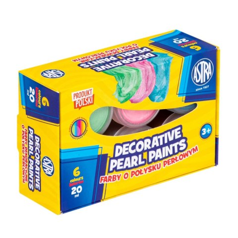 Farby plakatowe dekoracyjne o połysku perłowym kolor: mix 20ml 6 kolor. Astra (301124004) Farby plakatowe dekoracyjne o połysku perłowym kolor: mix 20ml 6 kolor. Astra (301124004)