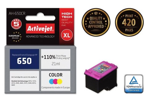Tusz (cartridge) alternatywny Activejet HP 650 CZ102AE mix 21ml (EXPACJAHP0226) Tusz (cartridge) alternatywny Activejet HP 650 CZ102AE mix 21ml (EXPACJAHP0226)