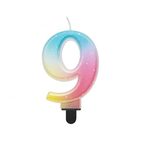 Świeczka urodzinowa Godan cyferka 9, ombre, pastelowa, 8 cm (SF-OPA9) Świeczka urodzinowa Godan cyferka 9, ombre, pastelowa, 8 cm (SF-OPA9)