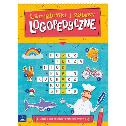 Książeczka edukacyjna Aksjomat Łamigłówki i zabawy logopedyczne. Zadania wspomagające poprawną wymowę Książeczka edukacyjna Aksjomat Łamigłówki i zabawy logopedyczne. Zadania wspomagające poprawną wymowę