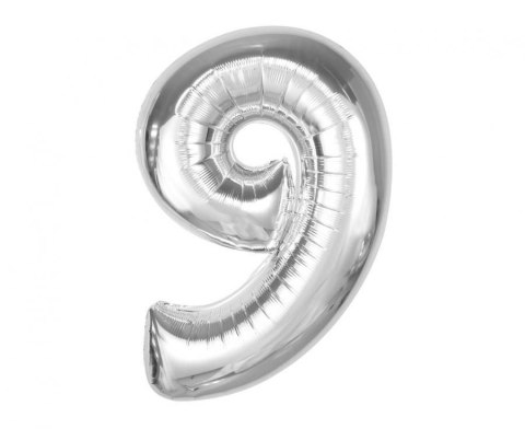 Balon foliowy Godan Smart, cyfra 9 srebrna, 92 cm (CH-S9S9) Balon foliowy Godan Smart, cyfra 9 srebrna, 92 cm (CH-S9S9)
