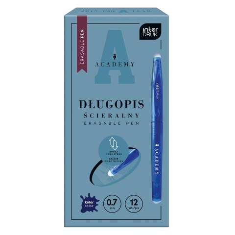 Długopis wymazywalny Interdruk ACADEMY niebieski 0,7mm (5902277349248) Długopis wymazywalny Interdruk ACADEMY niebieski 0,7mm (5902277349248)